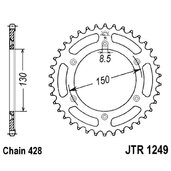 Reťazová rozeta JT JTR 1249-51 51T, 428